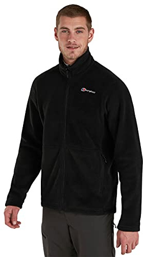 Berghaus Men's Prism Polartec Interactive Full Zip Fleece Jacket | Added Warmth | Smart Fit | Durable Design Fleece Full Zip, Black/Black, M