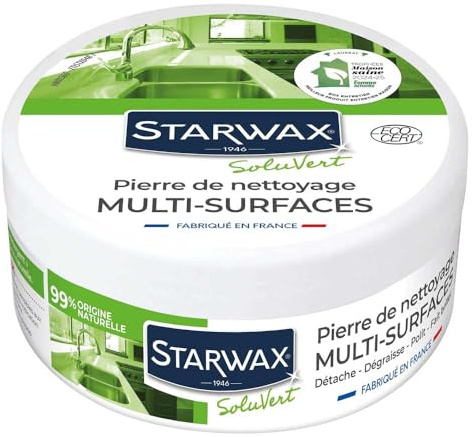 Starwax - Piedra de limpieza blanca 100% de origen natural, juego de 4