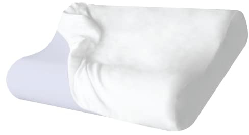 ZG Home ZGH-101 Memory Foam, Velvet Cover Pain Sleeping, Cervical Neck Support for Back and Side Sleepers Orthopedic Contour Premium Pillowcase (24”x15”) Queen Size White (CASE