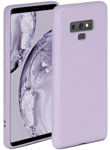 ONEFLOW Mjukt fodral kompatibelt med Samsung Galaxy Note9-fodral av silikon, upphöjd kant för skärmskydd, två lager, mjukt mobiltelefonfodral – matt syren
