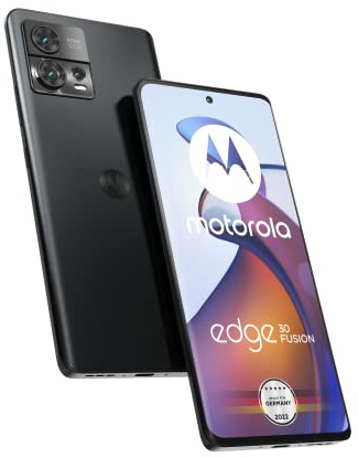 Motorola Moto Edge30 fusion Smartphone (6,55'-FHD+-Display, 50-MP-Kamera, 8/128 GB, 4400 mAh, Android 12), Cosmic Grey, inkl. Schutzcover + KFZ-Adapter [Exklusiv bei Amazon]