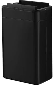 FLINQ Poubelle Cuisine 60 Litres Automatique – Poubelle Rectangulaire avec Couvercle Bascule – Grande Capacité pour Cuisine Moderne – Design Inox Élégant - Noir