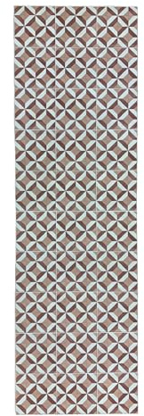 Tadi & Imperio1979 Rombos - Tappeto in vinile idraulico color salmone, beige, marrone e bianco, per corridoio, soggiorno, cucina, camera da letto o moquette in vinile idraulico