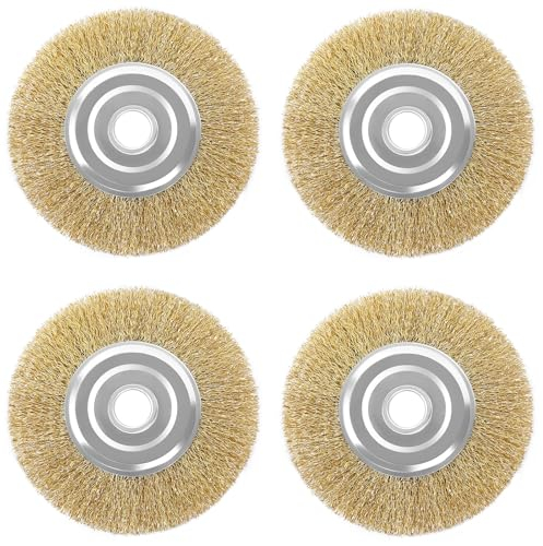 4 Stück Stahldraht Fugenbürste, Messingbürste Fugenreiniger Metall Messingbürste, 12 mm Breite Weedbrush Unkraut Bürste Weedbrush Zubehör Ersatzbürste für Entfernt Unkraut und Moos