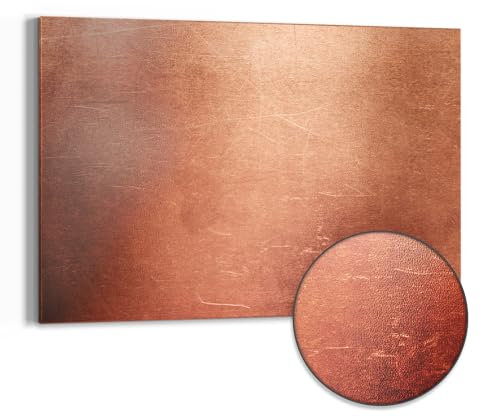DEQORI Metall Magnettafel | 60x40 cm cm groß | Motiv Kupferplatte mit Kratzern | Whiteboard für alle Magnete | Magnetboard Wand-Tafel für Küche & Büro | Design Magnetwand Pinnwand magnetisch