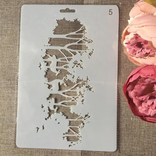 Schablonen zum Malen, A4, Baum Wald, Frohe Weihnachten, wiederverwendbare Schablonen zum Malen auf Holz, Leinwand, Stein, Stoff, Boden, Fliesen, Wandkunst, Heimdekoration