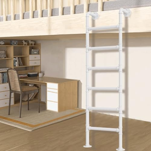 Scala in metallo resistente per letto a castello a soppalco, montaggio a parete, con 5/6/7 gradini, scala per finestre e pozzi per emergenze, disponibile nelle opzioni da 120 cm