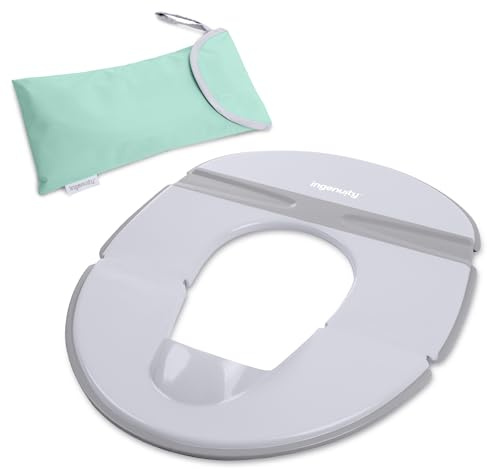 Ingenuity Foldaway Travel Potty Seat, Foldable, Compact, Non-Slip, with Splash Guard, Waterproof Bag Included, Universal Fit for Toddlers 18 Months +