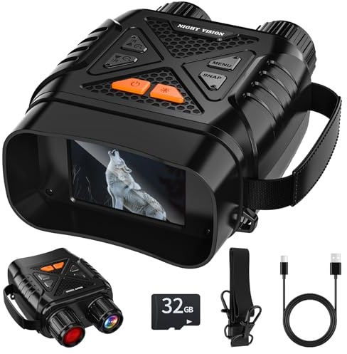 GlobalCrown Nachtsichtgerät,Fernglas mit nachtsicht für Erwachsene mit 10x Zoom & 7 Stufen Infrarot nachtsichtgeräte für Fotos und Videos,Nachtsichtfernglas für Jagd,Wildtierbeobachtung und Camping