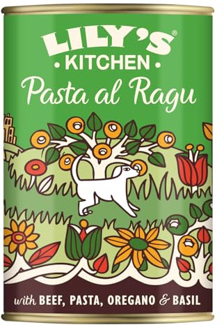 Lily's Kitchen Elaborado con Ingredientes Naturales Lata de alimento húmedo para Perros Vacuno con Pasta 6 x 400g