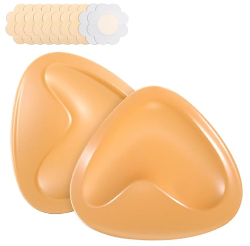 Wanmu 2 Pcs Double Sided Sticky Bra Inserts, Reusable Self Adhesive Lift Up Pads, Invisible Push Up Padding for Women Large Bra Bikini Swimsuits Sports Strapless Breasts