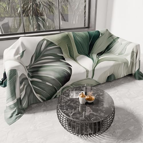 PETTI ARTIGIANI ITALIANI - Cubresofá Multiuso de Microfibra Antimanchas, Diseño 25 Floral 4, Lavable y Protector para Sofá, Colcha y Cubremesa – 360x270 cm - Made in Italy