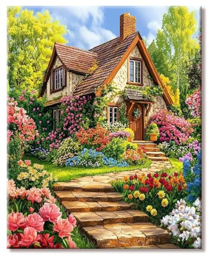 Bastel Deko Diamond Painting Erwachsene Blumen – 5d Diamant Painting Bilder Diy Kreativ Set für Erwachsene – Geeignet als Geschenk, zur Entspannung und als Wanddeko 30x40cm
