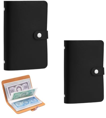 2Pack 100 Envelopes Money Saving Challenge Wallet,Black Budget Binder & Cash Saving Wallet,Savings Challenge Book Organiser Folder,for Home, Office and Couples Finance