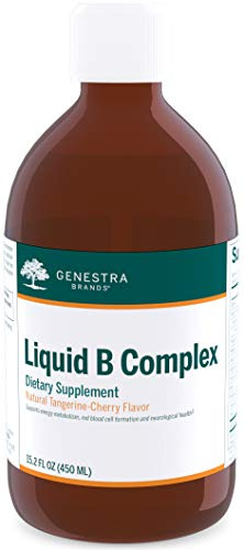 Genestra Brands Liquid B Complex | Broad Spectrum B-Vitamin Complex to Support Energy Metabolism, Red Blood Cell Formation, and Neurological Health | 15.2 fl. oz. | Natural Tangerine-Cherry Flavor