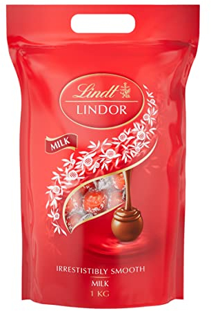 Lindor Vollmilch, 1 kg Beutel, ca. 80 Lindt Schokoladen Kugeln (1er Pack)