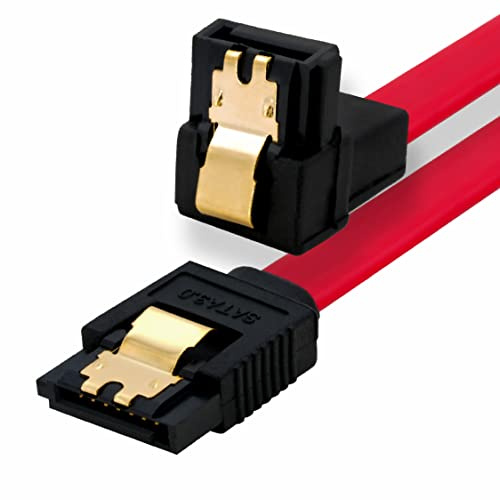 BIGtec 0,2m SATA Kabel S-ATA III Datenkabel Anschlusskabel rot Winkel HDD SSD 6GBit/s Stecker L-Type/L-Type 90° 20cm vergoldet gerade/gewinkelt serial ATA Verriegelung SATA-3