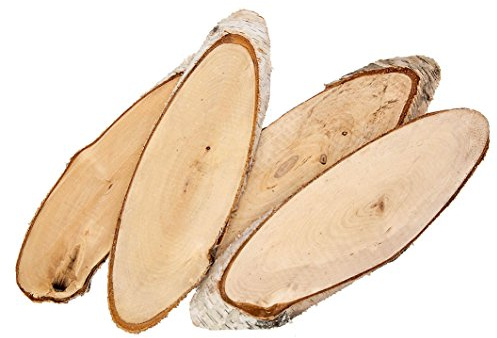 Björkskivor oval ca. 25–30 cm (4 stycken), trä, natur