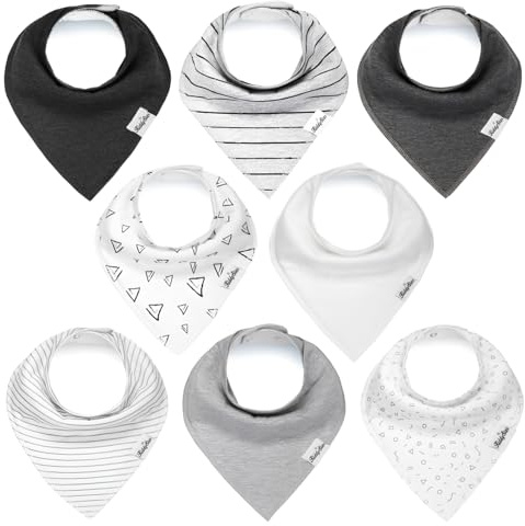 KiddyStar Drool Bibs for Babies – Organic, Unisex, Soft Absorbent Teething Bibs with Adjustable Snaps