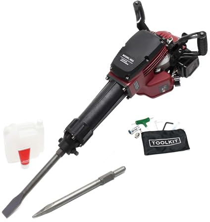 Wiltec Abbruchhammer 2.5PS 55J Schlagstärke 1500 1/min Schlagzahl, Sechskantaufnahme, mit 2 Meißeln, Stemmhammer Meißelhammer Schlaghammer