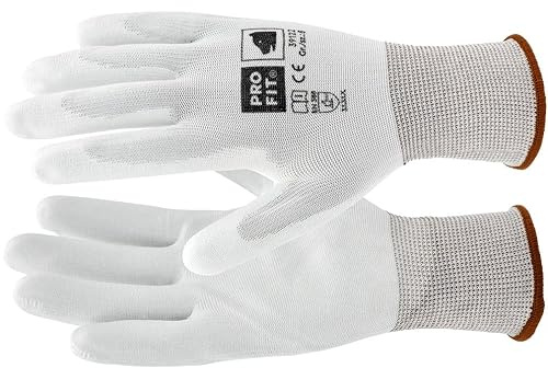 Colorus 12 Paar Profi Arbeitshandschuhe Gr. 10 (XL) | Feinstrick Nylon PU fein Handschuhe | Gartenhandschuhe Haushaltshandschuhe | Montagehandschuhe Nitril-Handschuhe | Handschuhe Baustelle, Arbeit