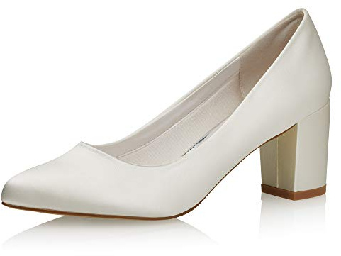 Rainbow Club Zapatos de Novia Debora - Corte salón, Mujer, satén Ivory Crema - número 39 UE (6 UK)