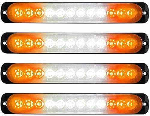 EONHUA LED-Seitenmarkierungsleuchten, Seitenmarkierungs-LED-Leuchten 4PCS 12LED Auto Car Truck Trailer Caravan Seitenmarkierungsleuchte 12V 24V (Gelb/Weiß/Gelb)