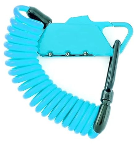 GSJNHY Fahrradkabelschloss Fahrrad-Combo-Schloss 1,2m Extended Spiral-Kabel 3-stellig Kombination Resetable leichte Kompaktgröße Tragbare Sperre (Color : Blue)