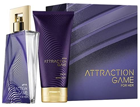 Avon Set Attraction Game Eau de Parfum 50ml + Bodylotion 150ml in der Geschenkbox neuer Duft aus der Attraction Serie hypnotischer Akkord für Damen.