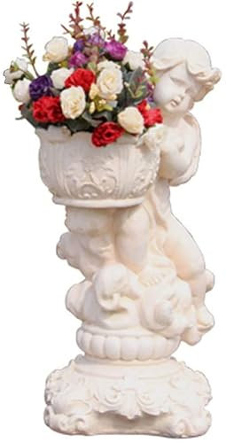 UZOURI Putten-Statue – Engels-Harz-Gartenfigur, Indoor-Outdoor-Hausgarten-Dekoration, entzückender Engel-Skulptur-Blumentopf(Color:A-Girl)