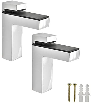 2 Stück Regalbodenhalter Glasbodenträger Stabile Regalträger für 3-28mm Dicke Glas und Holz Regal, Bodenträger Regalhalter, S