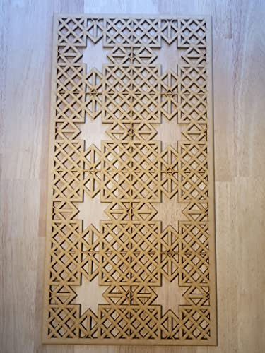 French Trellis Screen Radiator Cabinet wall Decorative Screening-grille- Perforated MDF panel (1200x600mm) 0037 (6mm thick MDF Primed White)