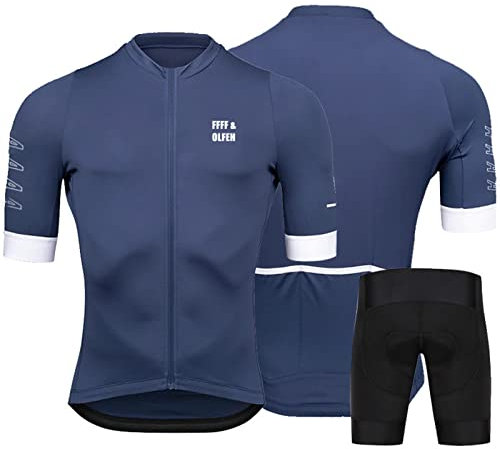 FFFF & OLFEH Maillot Ciclismo Corto de Verano para Hombre, Ropa Culote Conjunto Traje Culotte Deportivo Gel para Bicicleta MTB Ciclista Bici, para Bicicleta MTB Ciclista Bici (3XL,C3)