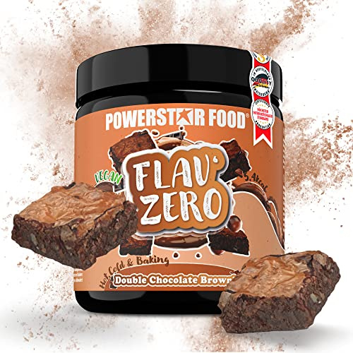 Powerstar FLAV’ ZERO 250 g | Geschmackspulver kalorienarm & vegan | Deutsche Herstellung | Aromapulver für Speisen, Shakes & zum Backen | Double Chocolate Brownie | Aromapulver für Speisen Shakes & zum Backen - Geschmackspulver vegan - Deutsche Herstellung - Kalorienarm