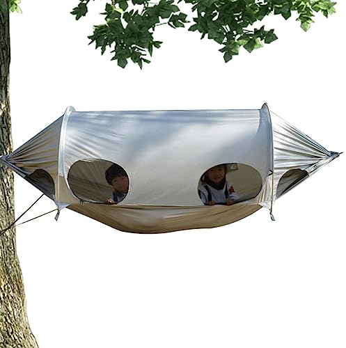 Camping Hängematte Outdoor mit Moskitonetz 200kg Traglast - Atmungsaktiv Ultraleicht Fallschirm 210T Nylon Reisehängematte für Camping, Wandern, Garten, Rucksackreisen