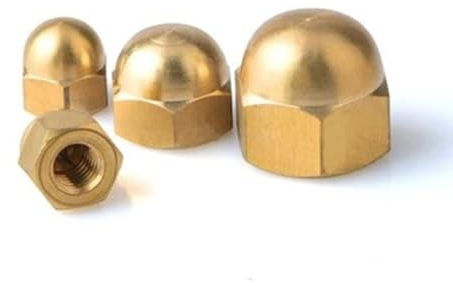 PiWine 3-20 Stück Hutmutter M3 M4 M5 M6 M8 M10 M12 Stahl mit schwarzem oder Edelstahl 304 oder Messing dekorative Hutmuttern Kappenabdeckungen-M12 3 Stück (Color : Brass Cap Nut, Size : M4 20pcs)