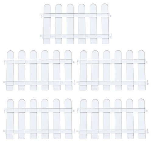 Kichvoe 5pezzi Recinzione Decorativa Plastica Pz Per Protezione Esterni Bordura Multifunzionale Per Aiuole e Percorsi Colore Bianco Facile Da Installare e Riutilizzabile