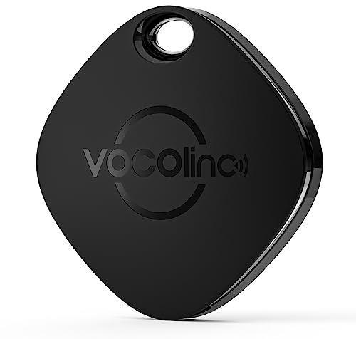 VOCOlinc Smart Tracker Tag, Key Finder Works with Apple Find My (iOS Only), IP65 Waterproof & Battery Replaceable, Bluetooth Item Locator for Wallet, Luggages, Suitcases, Bags, Black 1 Pack