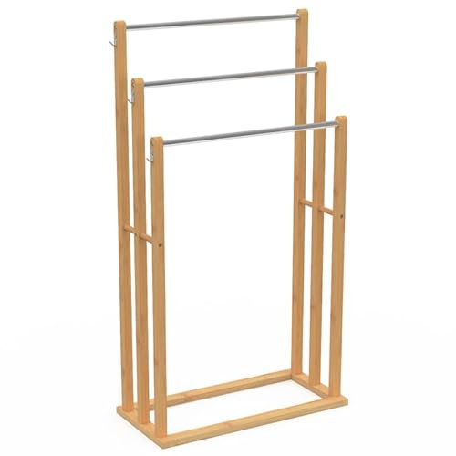 IDMarket - Toallero de 3 niveles RITA de bambú