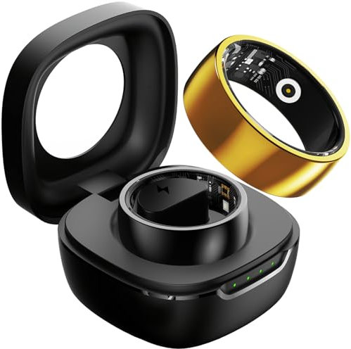 Smart Ring Android Fitness Tracker Ring Smartringe für Herren Damen Smart Ring Herzfrequenz Wasserdicht Smartring mit Schrittzähler Schlaftracker Ring iOS Smart Workout Fitness Ring Edelstahl