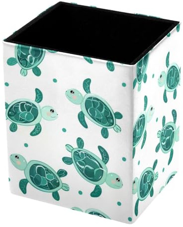 DragonBtu Stiftehalter für den Schreibtisch, Stifteetui mit türkisem Schildkrötenmuster, Kapazität, Stiftebecher, Leder, Make-up-Pinselhalter für Büro, Schreibtisch-Organizer