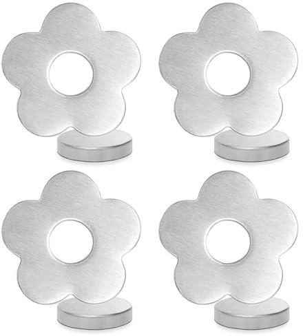 Acciaio Inossidabile Pesi per Tende, 4Pcs Magnetici Fermatovaglia da Tavola, Pesi per Tende Magnetici, Pesi per Tovaglia da Esterno per La Festa Giardino Picnic Matrimonio Frigorifero, Capo di Prugna
