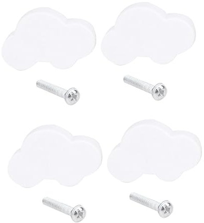 WOONEKY 4pcs Simple Bumping Handle Rubber Pull Knob for Cupboard Door Cartoon Design