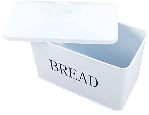 Brotkasten, Brotkasten für Küchenarbeitsplatte, Kleiner Brotkasten aus Metall, Eisen, Großes Fassungsvermögen, mit Griff, Rutschfester für Brot, Brötchen, Donuts und
