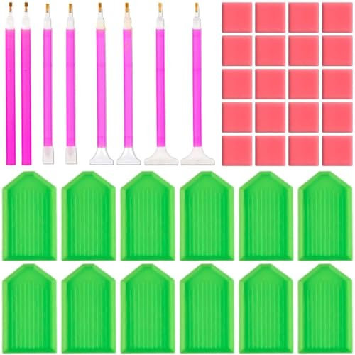 ElevaPulse 40 Stück Diamond Painting Stift, Diamond Painting Zubehör Stift, Diamond Painting Stifte, Diamond Painting Zubehör Stifte, Für DIY Diamantmalerei Stickerei Nagelwerkzeug Painting Craft