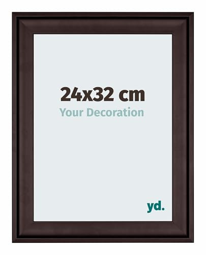 yd. Your Decoration - Bilderrahmen 24x32 cm - Braun - Bilderrahmen aus Holz mit Acrylglas - Antireflex - 24x32 Rahmen - Birmingham