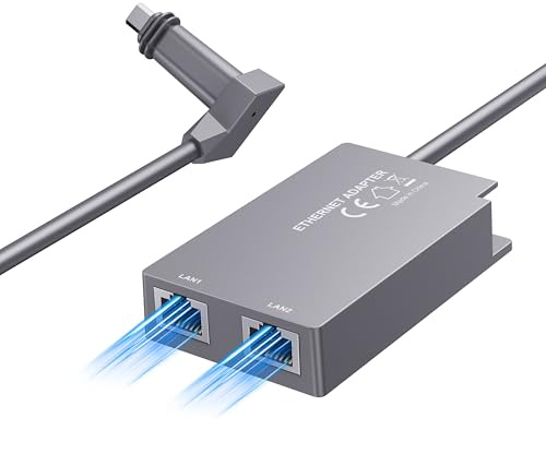Starlink Ethernet Adapter for Starlink Gen 2, Multi Ports Adapter Starlink to RJ45 Fast&Stable Network Connection 1 to 2 [2 Devices Network Simultaneously] - Up to 1 Gbps