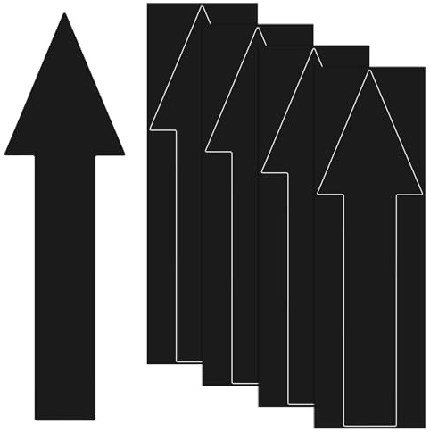 M METERXITY 4-Pack Arrow Sticker, 12 x 4 Inch/ 300 x 90 mm PVC Waterproof Self-Adhesive Directional Arrows Removable Directional Floor Decal Stickers for Wall Marking/Road Sign [Black]