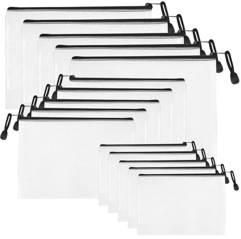 15 stycken vattentät dragkedja A4+A5+A6, transparent PVC-filväska