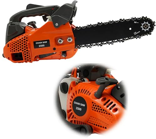 Motosega a benzina Pro 25,4 CC 1,22 CV, spada da 30 cm e 9000 giri/min, motosega da 900 W con motore a 2 tempi, peso leggero (5 kg), con staffa di protezione e set di attrezzi per rami di alberi